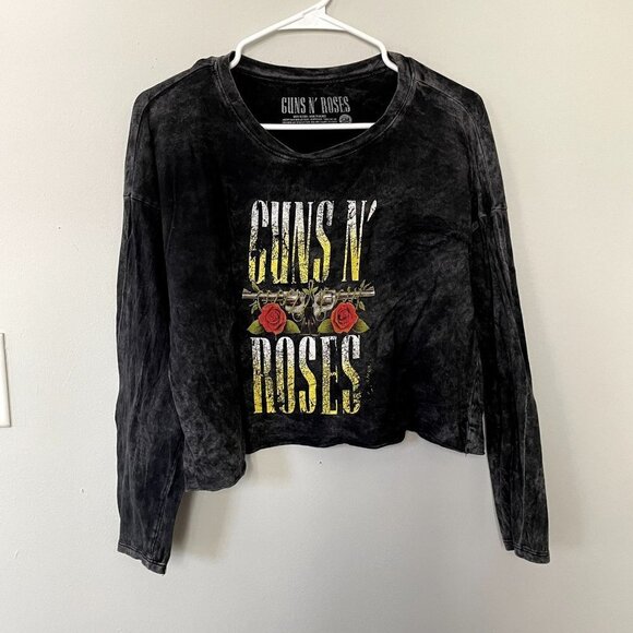 Guns n' Roses cotton band music cropped long sleeved sweatshirt crewneck style - Picture 1 of 3